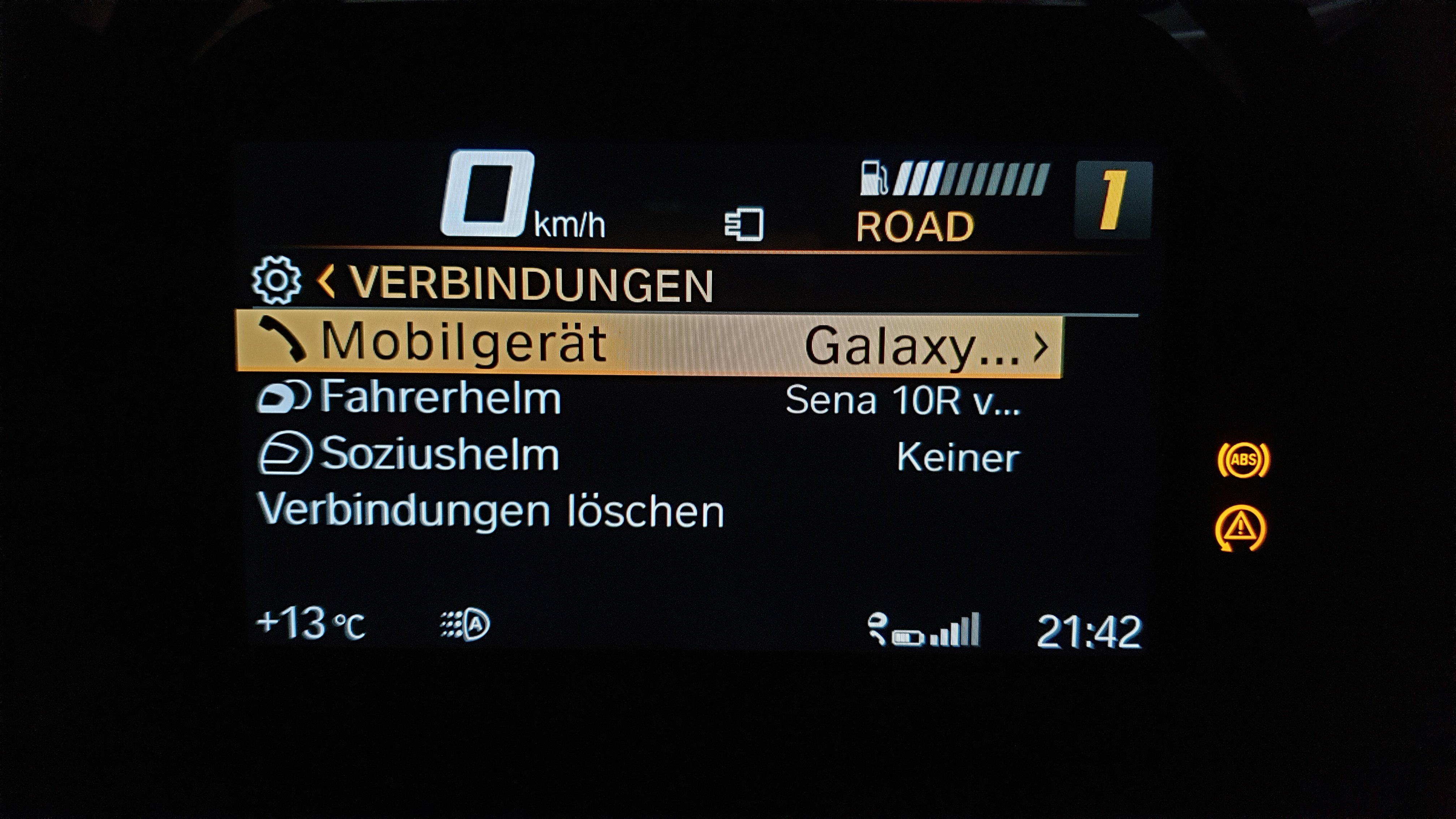 BMW Motorrad TFT Display Einstellungen