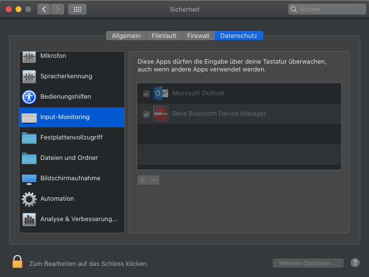 Sena USB Einstellung für Apple