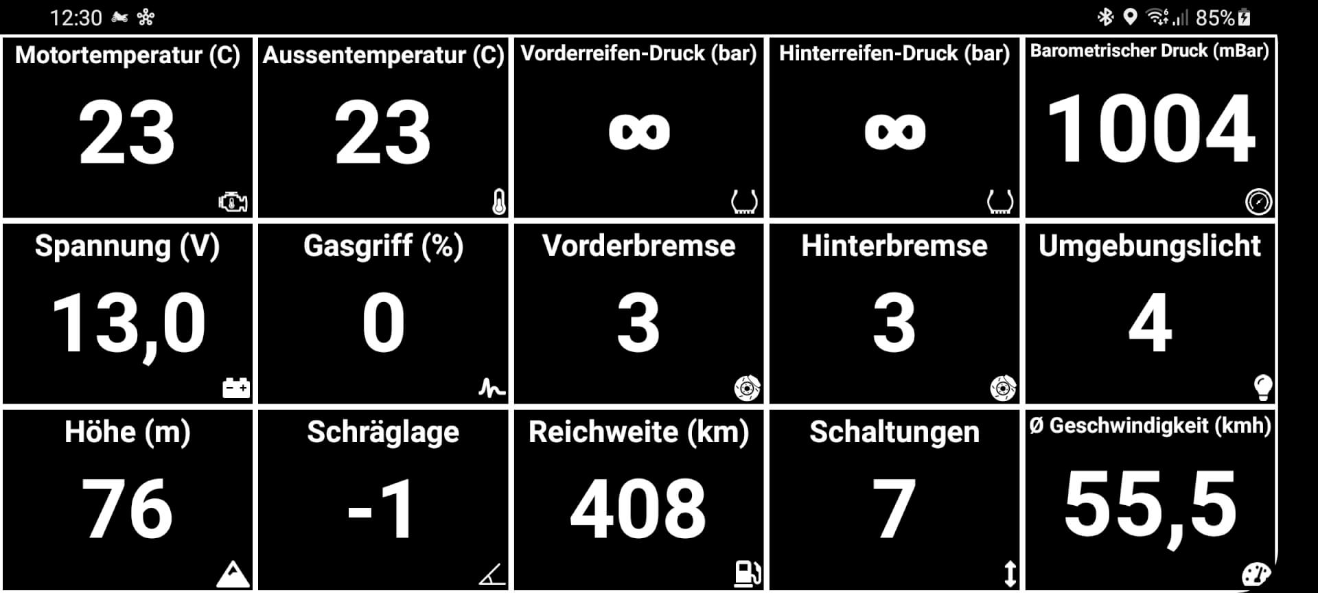BMW spezifische Messdaten und Statistik in der WunderLINQ App