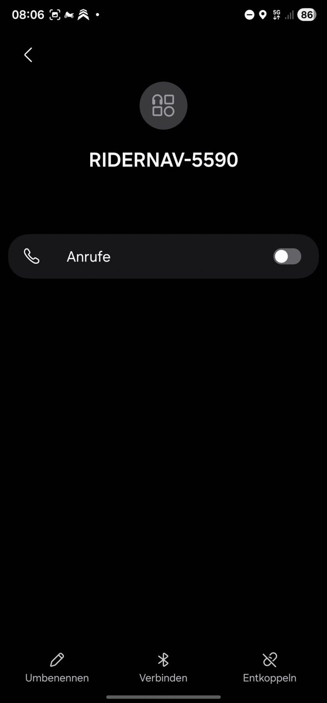 Bluetooth-Einstellungen mit dem AA/CP-Display